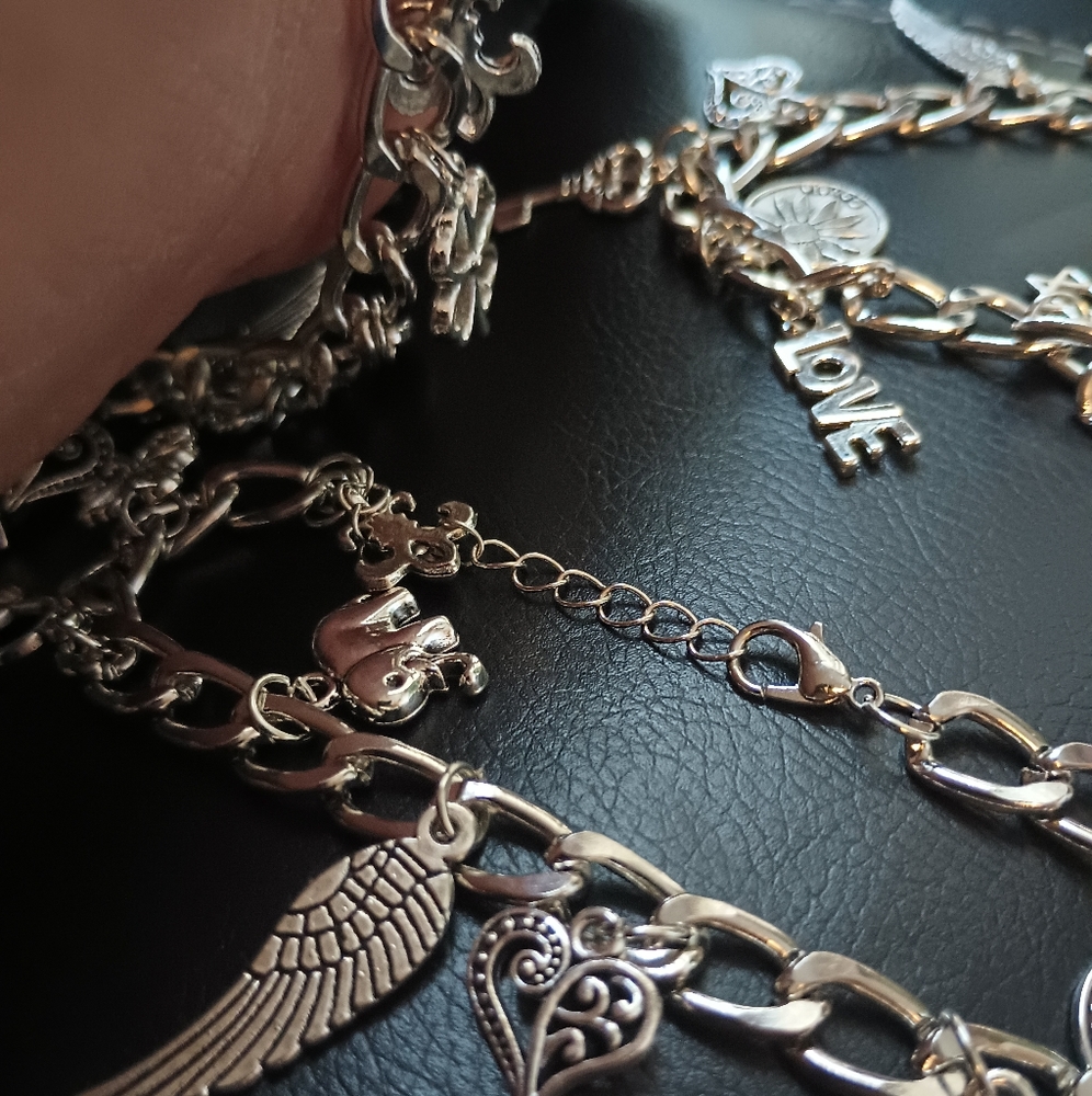 Adorable New Women's Cute Anklet Charm Silver 24cm Gothic Men Bracelet - Picture 3 of 6